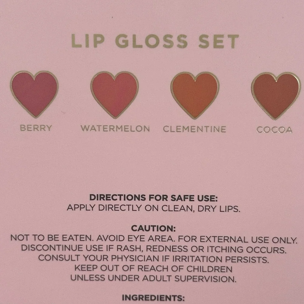 Juicy Couture Lip Gloss Set Women 4pc Berry Watermelon Clementine Cocoa New Gift